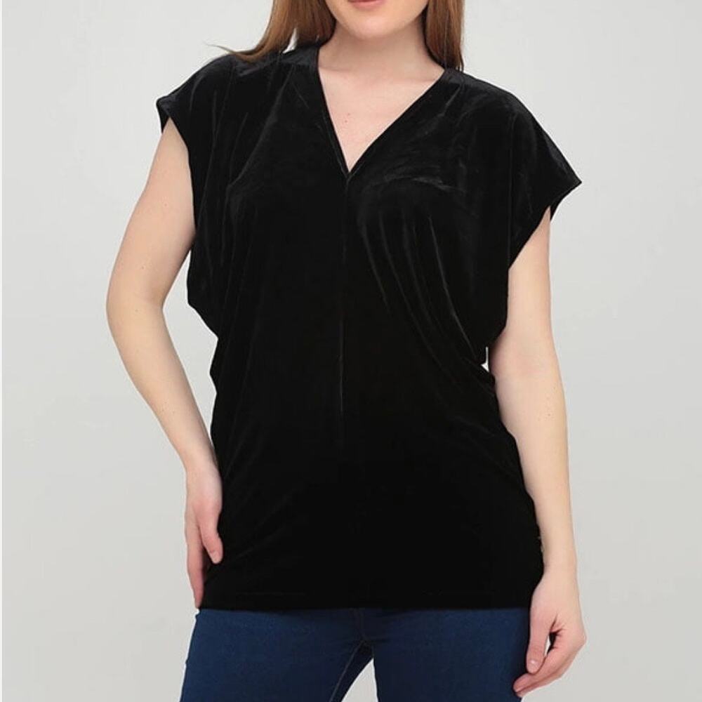 LANDS END | Velvet V-Neck Tunic | 14-16